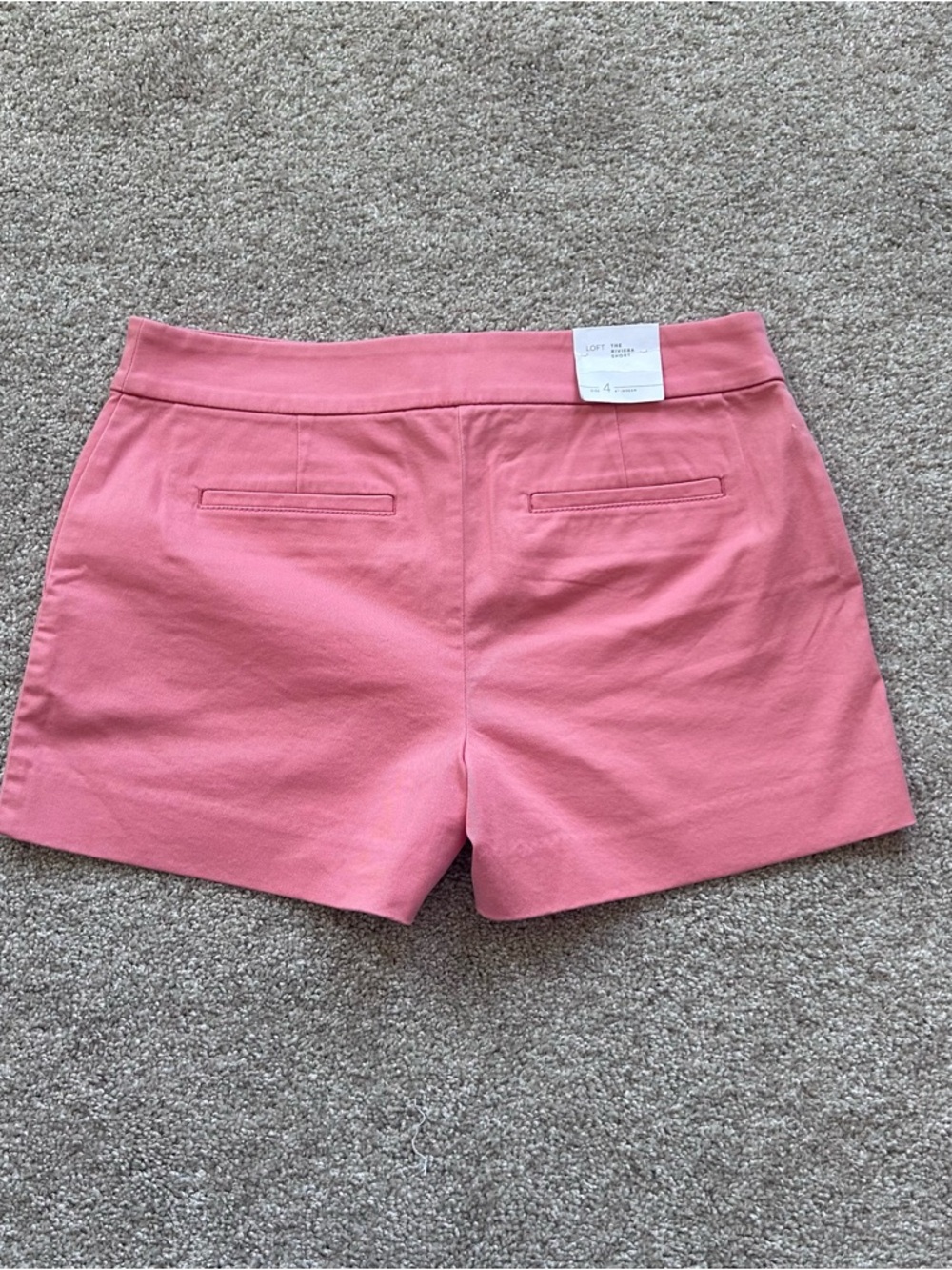 NWT LOFT The Riviera Short Pink Coral Chino Shorts Size 4 4" Inseam - Picture 11 of 12